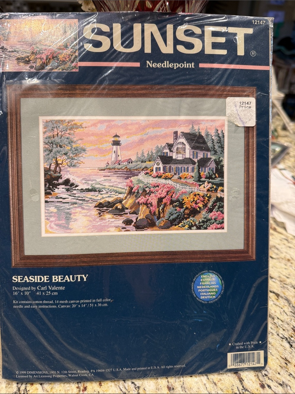 Sunset Needlepoint Seaside Beauty 12147  u opened 16x10”